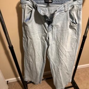 Fashion Nova Men's Relaxed Light Blue Jeans